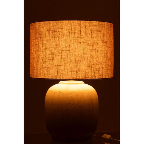 Lampe à Poser En Terre Cuite "mia" 64cm Beige
