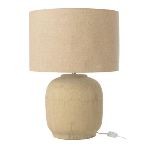 Lampe à Poser En Terre Cuite "mia" 64cm Beige