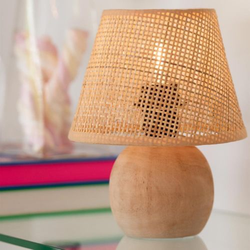 Lampe à Poser à LED En Bois "torsade" 23cm Naturel