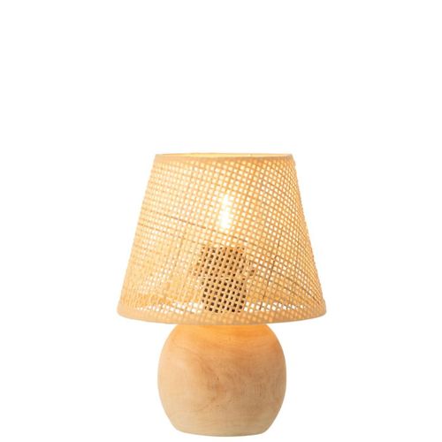 Lampe à Poser à LED En Bois "torsade" 23cm Naturel