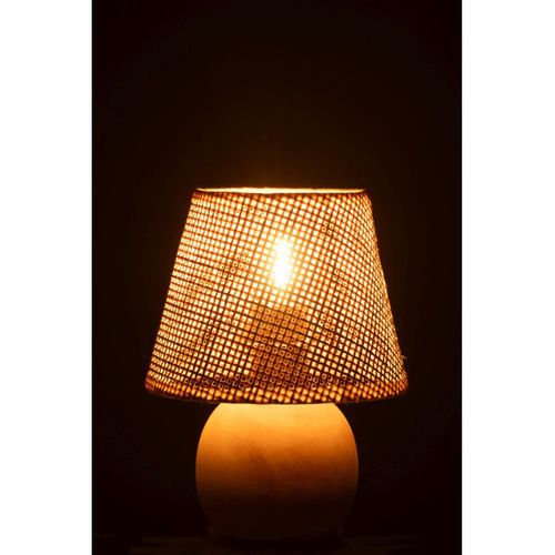 Lampe à Poser à LED En Bois "torsade" 23cm Naturel