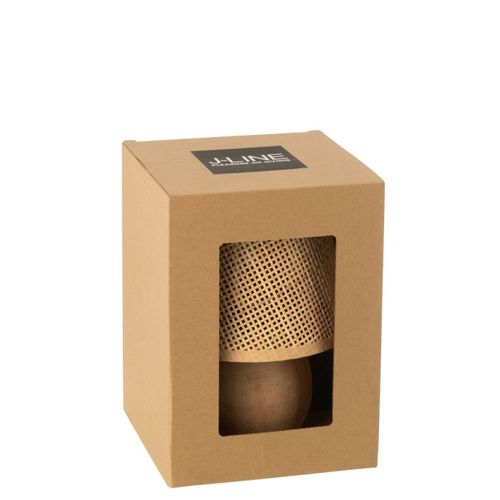Lampe à Poser à LED En Bois "torsade" 23cm Naturel