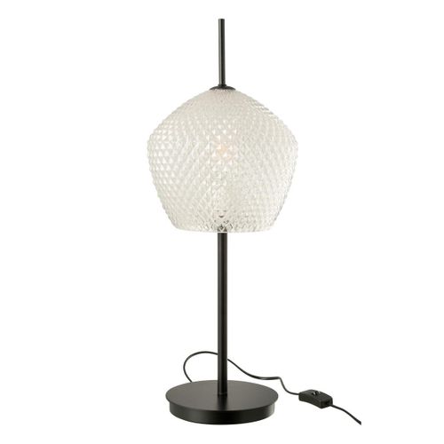 Lampe à Poser En Verre Design "jenna" 60cm Blanc
