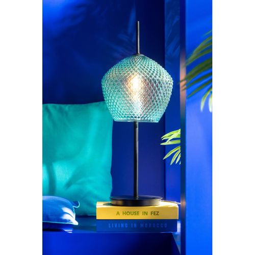 Lampe à Poser En Verre Design "jenna" 60cm Bleu