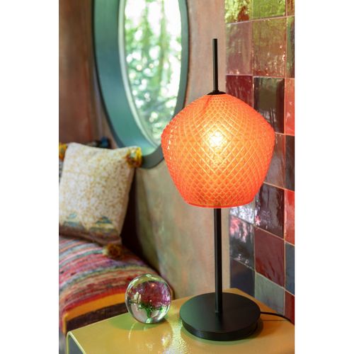 Lampe à Poser En Verre Design "jenna" 60cm Rouge