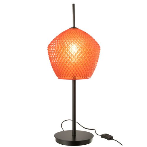 Lampe à Poser En Verre Design "jenna" 60cm Rouge
