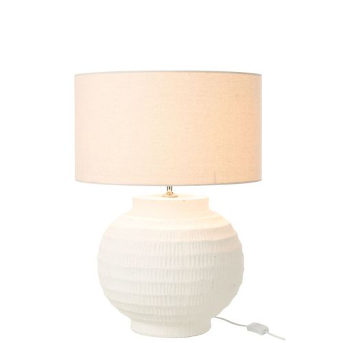 Lampe à Poser En Terre Cuite "shawna" 46cm Blanc