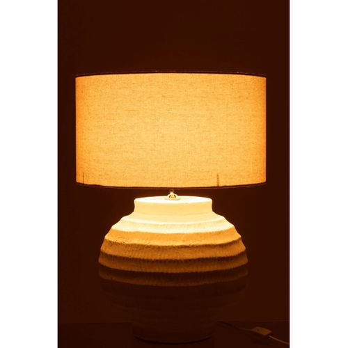 Lampe à Poser En Terre Cuite "shawna" 46cm Blanc