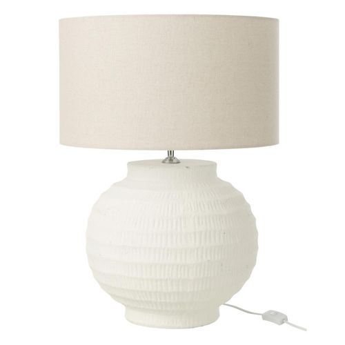 Lampe à Poser En Terre Cuite "shawna" 46cm Blanc