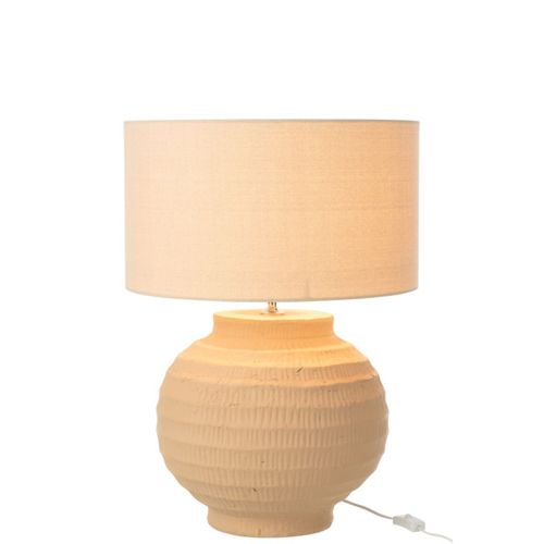 Lampe à Poser En Terre Cuite "shawna" 46cm Beige