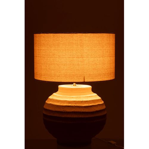 Lampe à Poser En Terre Cuite "shawna" 46cm Beige
