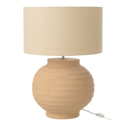 Lampe à Poser En Terre Cuite "shawna" 46cm Beige