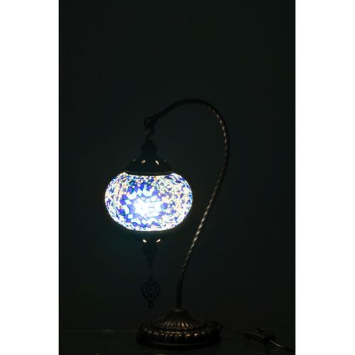 Lampe à Poser Mosaïque Design "neal" 44cm Bleu