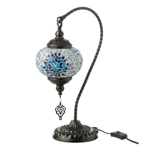 Lampe à Poser Mosaïque Design "neal" 44cm Bleu