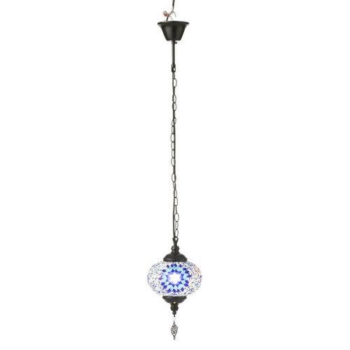 Lampe Suspension Mosaïque "neal" 18cm Bleu