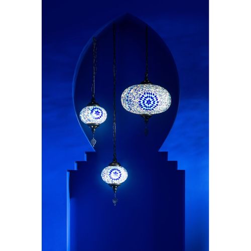 Lampe Suspension Mosaïque "neal" 18cm Bleu