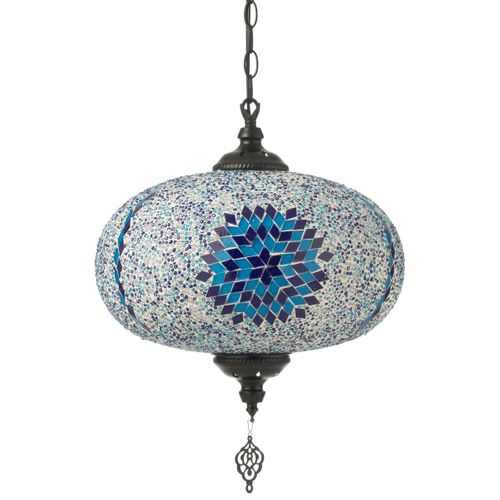 Lampe Suspension Mosaïque "neal" 30cm Bleu