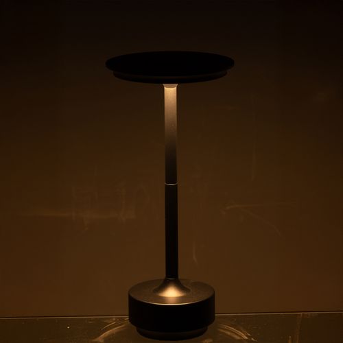 Lampe à Poser Tactile Rechargeable - 13x13x28 Cm - Noir