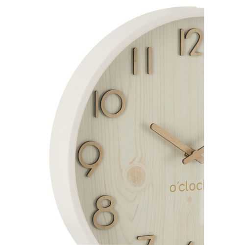 Horloge Murale En Bois "marion" 30cm Blanc