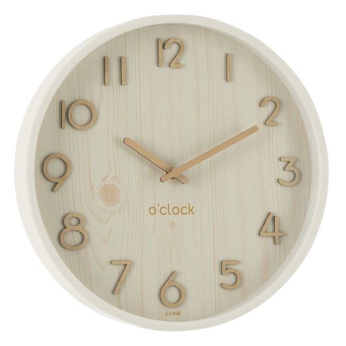 Horloge Murale En Bois "marion" 30cm Blanc