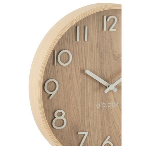 Horloge Murale En Bois "marion" 30cm Naturel