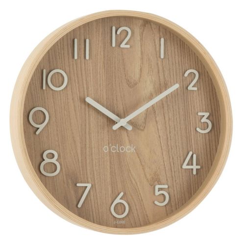 Horloge Murale En Bois "marion" 30cm Naturel