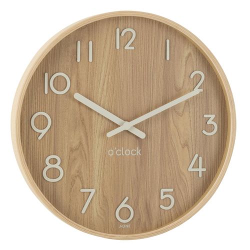 Horloge Murale En Bois "marion" 53cm Naturel