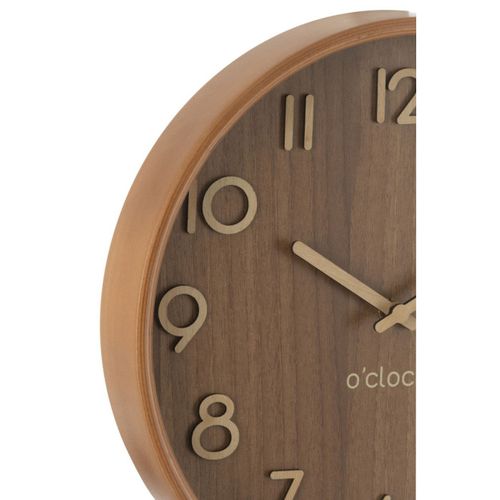 Horloge Murale En Bois "marion" 30cm Marron