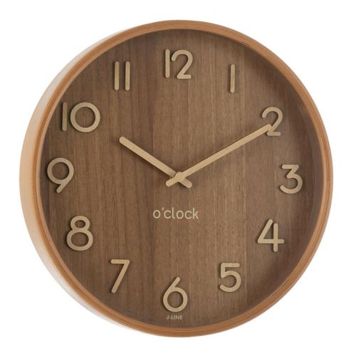 Horloge Murale En Bois "marion" 30cm Marron