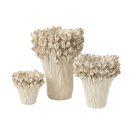 Vase Déco En Grès "ambrosia" 29cm Blanc