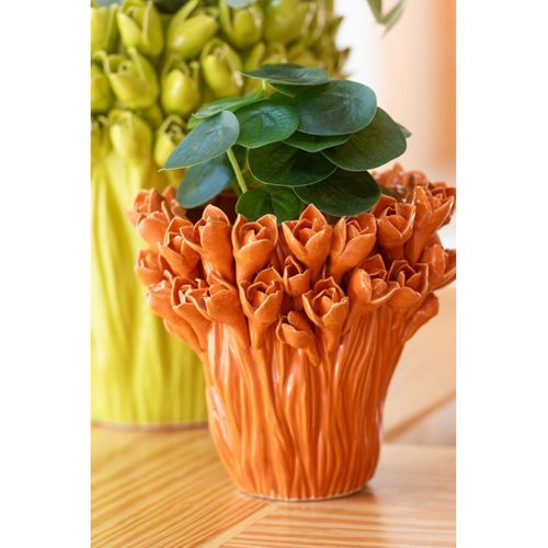 Vase Déco En Grès "ambrosia" 29cm Orange