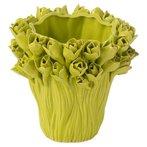 Vase Déco En Grès "ambrosia" 19cm Vert