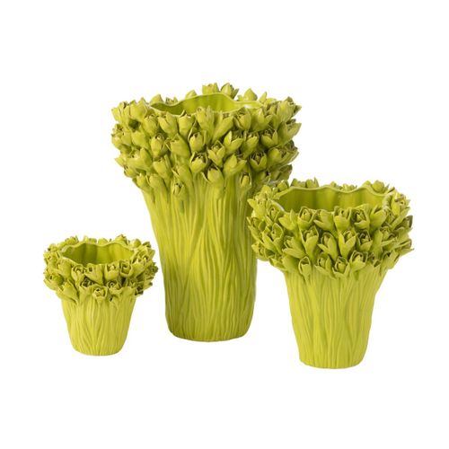 Vase Déco En Grès "ambrosia" 29cm Vert