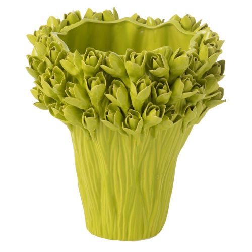 Vase Déco En Grès "ambrosia" 29cm Vert