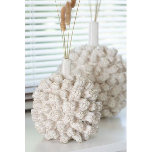 Vase Déco En Grès "saki" 21cm Blanc