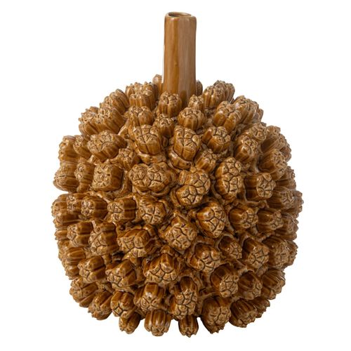 Vase Déco En Grès "saki" 30cm Jaune