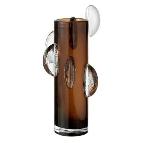 Vase Design En Verre "steggy" 37cm Marron