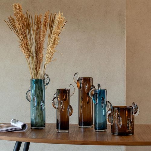 Vase Design En Verre "steggy" 46cm Marron