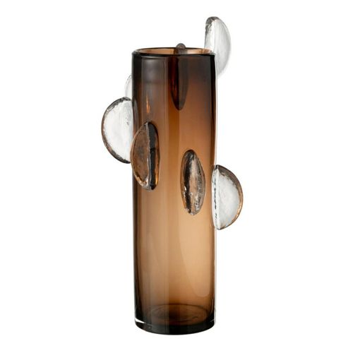 Vase Design En Verre "steggy" 46cm Marron