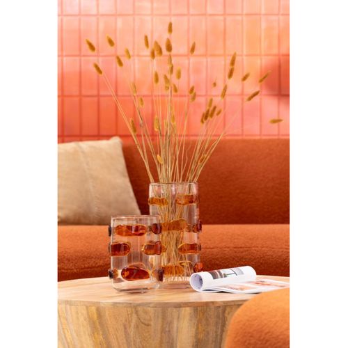 Vase Design En Verre "pebbles" 23cm Ambre