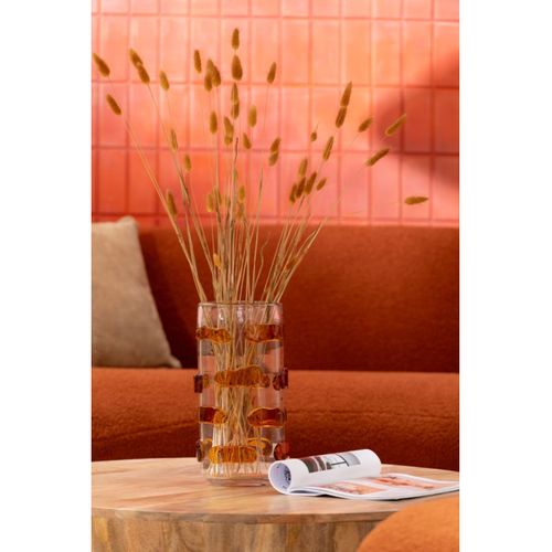 Vase Design En Verre "pebbles" 32cm Ambre
