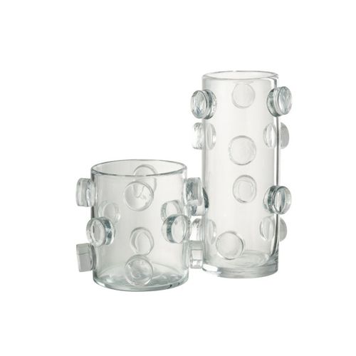 Vase Design En Verre "pebbles" 20cm Transparent