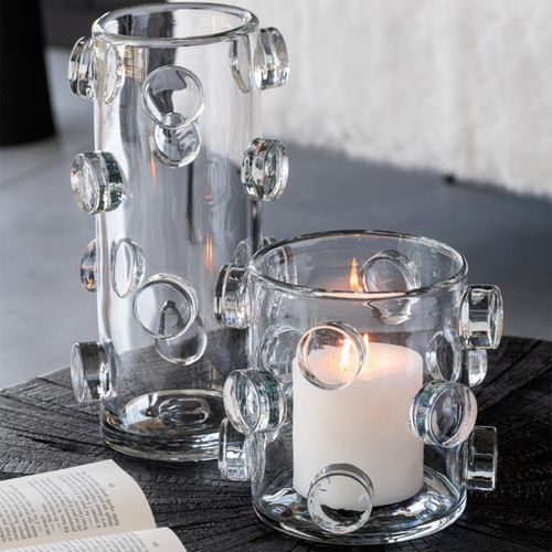 Vase Design En Verre "pebbles" 20cm Transparent