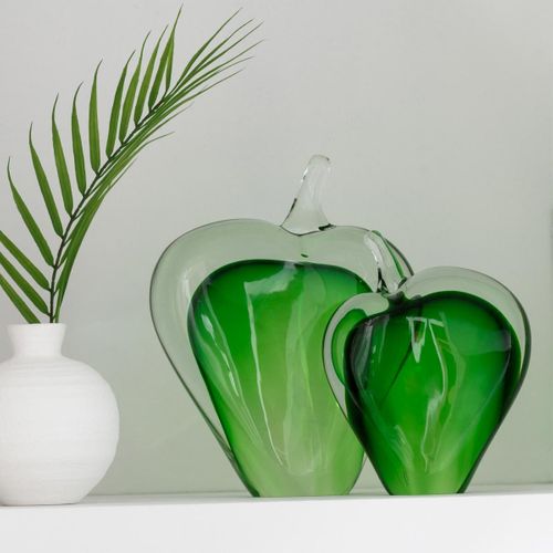 Lot De 3 Presse-papiers En Verre "malum" 24cm Vert