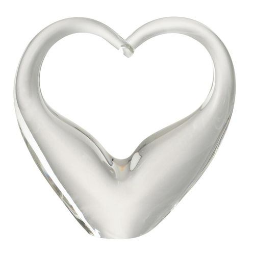 Presse-papier En Verre "cœur" 18cm Transparent