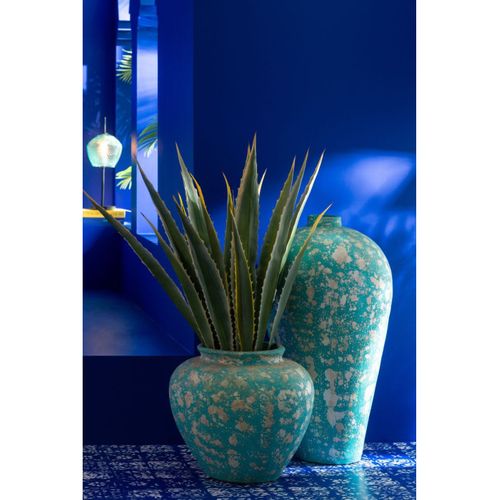 Vase Pot Antique En Ciment "mack" 100cm Bleu Azur