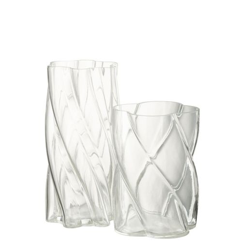 Vase Tourbillon En Verre "swirly" 25cm Transparent