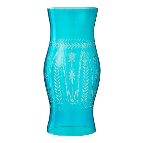 Photophore En Verre "tarifa" 50cm Bleu Azur