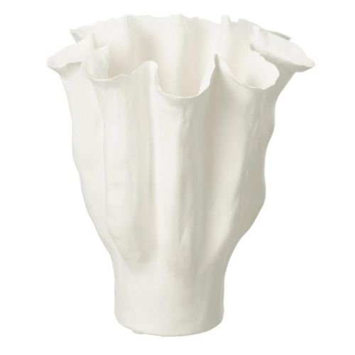 Vase Déco En Céramique "calyx" 31cm Blanc