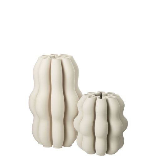 Vase Design En Céramique "naos" 40cm Beige